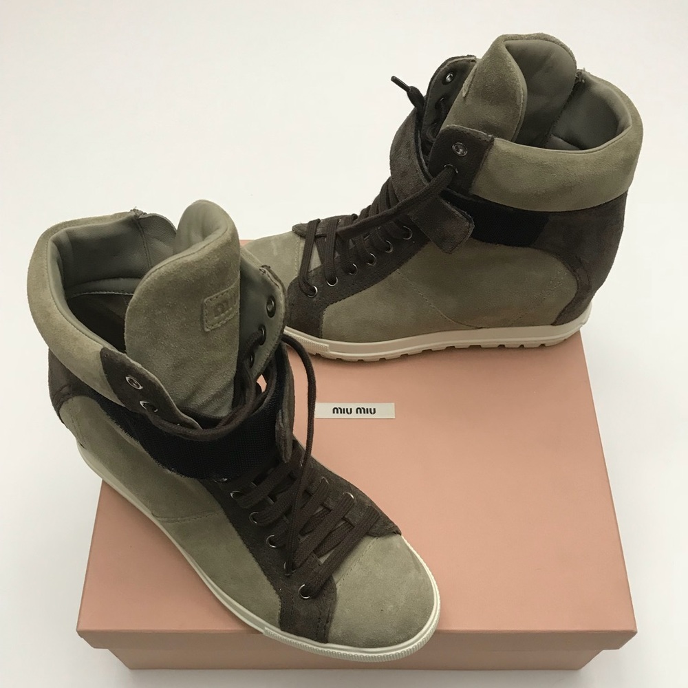 Miu miu suede high top sneakers 38.5